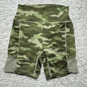 Pink Sport Shorts Womens Extra Small Camouflage Activewear Fitness Athleisure